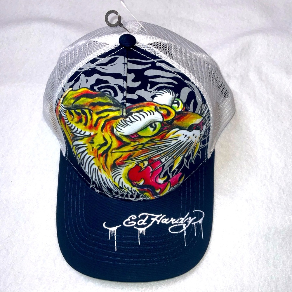 Ed Hardy Men’s Blue Screaming Tiger Tucker Hat